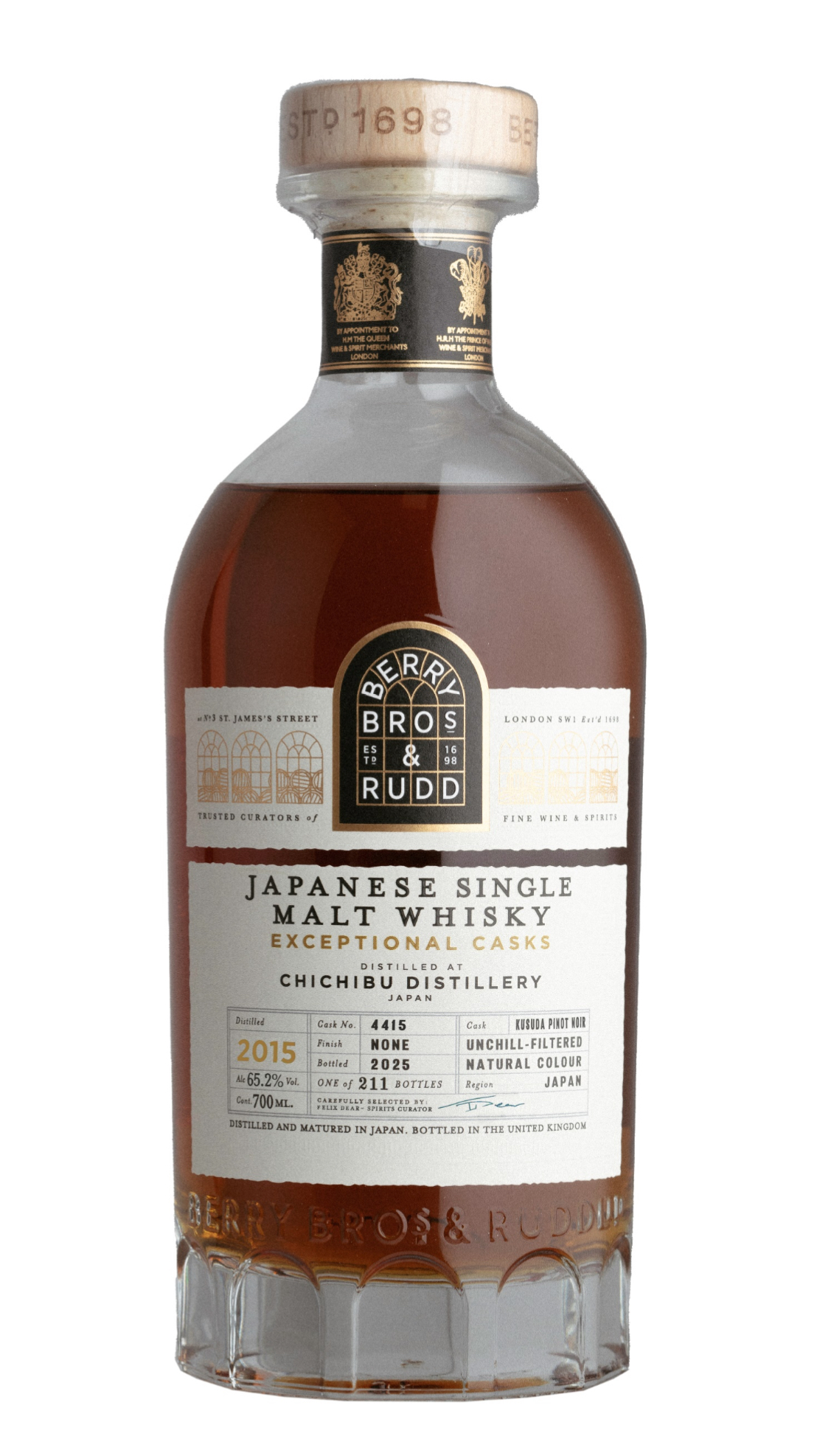 Berry Bros & Rudd "Exceptional Casks" Chichibu 2015/9yo. Single Kasuda Pinot Noir Cask #4415 - 65,2% alc.