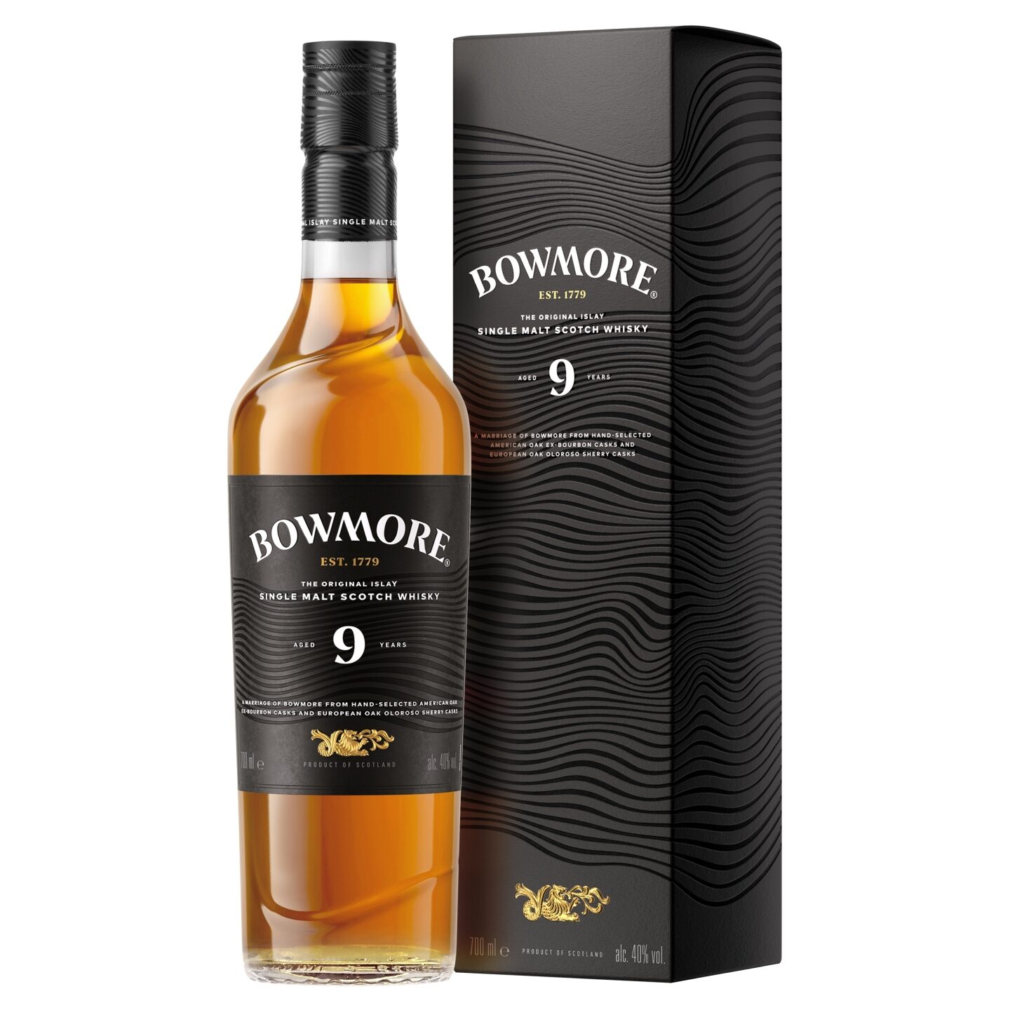 Bowmore 9 Years Old Single Malt 40% alc.