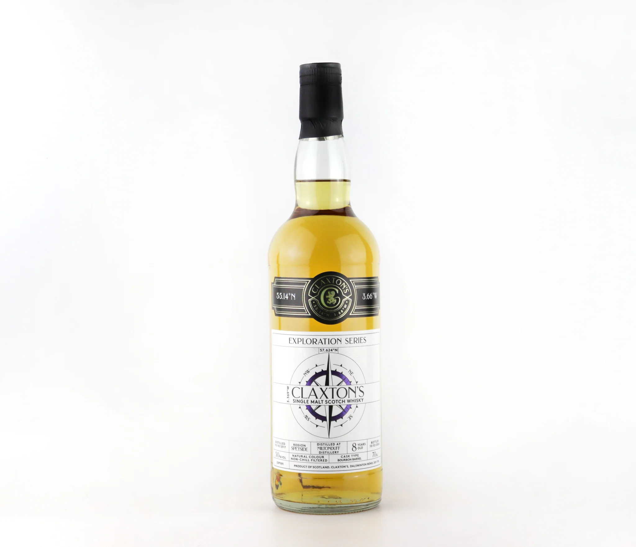 Claxton’s Exploration Series Miltonduff 8 Years Old – Bourbon Barrel (50% alc.)